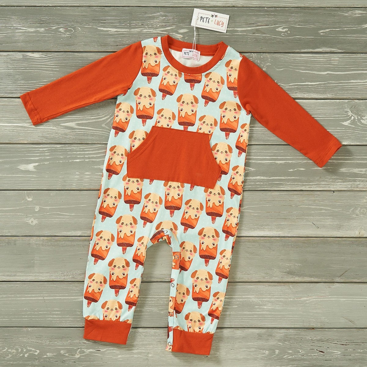 Ice Cream Dog Boy Romper