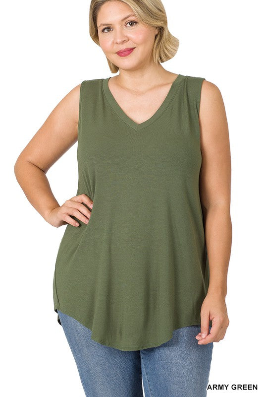 Plus Luxe Rayon Sleeveless Tank Top