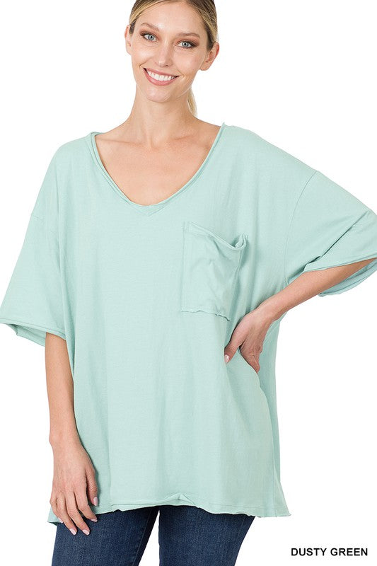 Oversized Raw Edge Boyfriend Tee