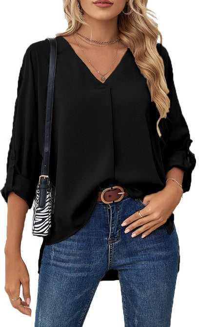 V-Neck Long Sleeve Top