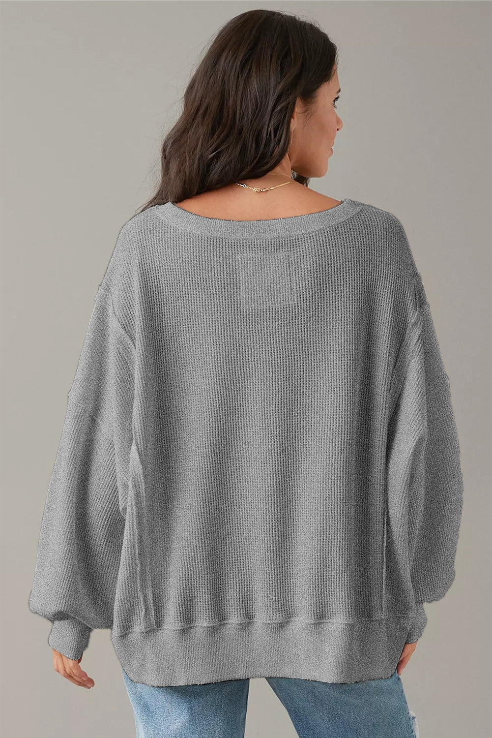 Waffle Knit Oversized Top
