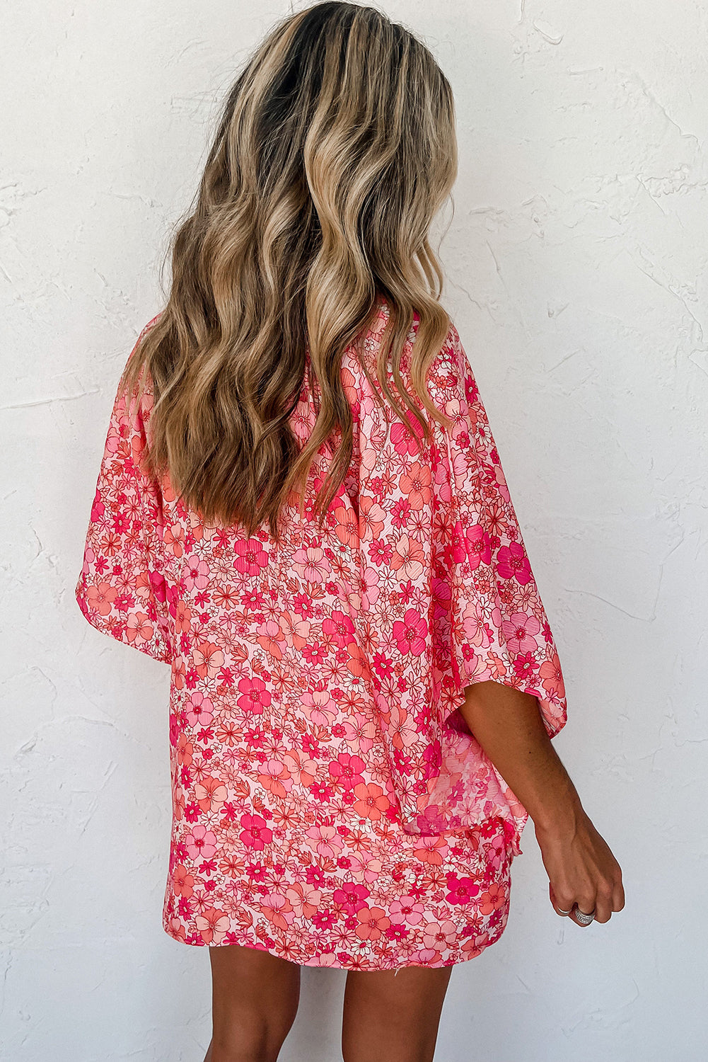 Boho Floral Kimono Style Blouse