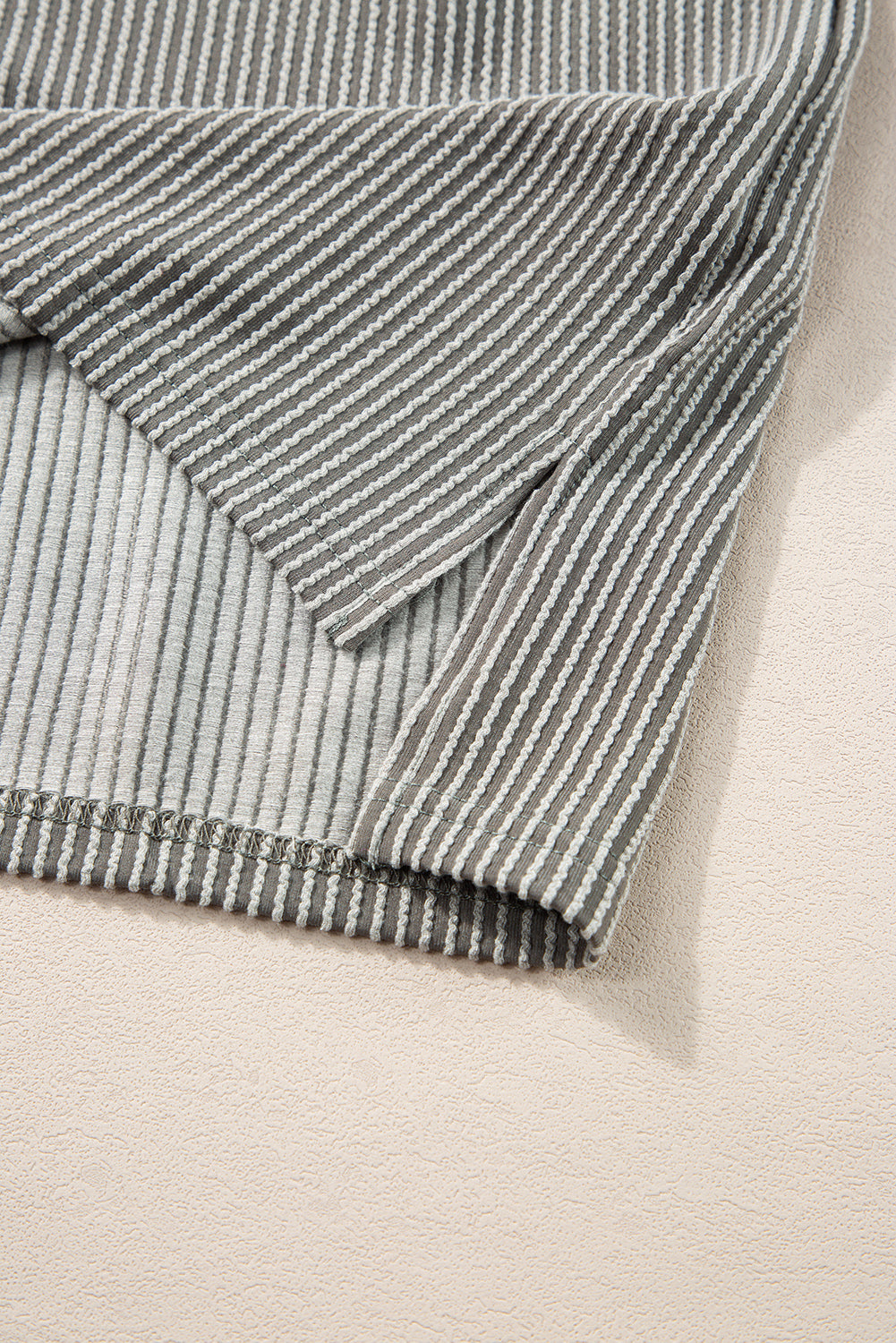Textured Knit Exposed Stitching Top