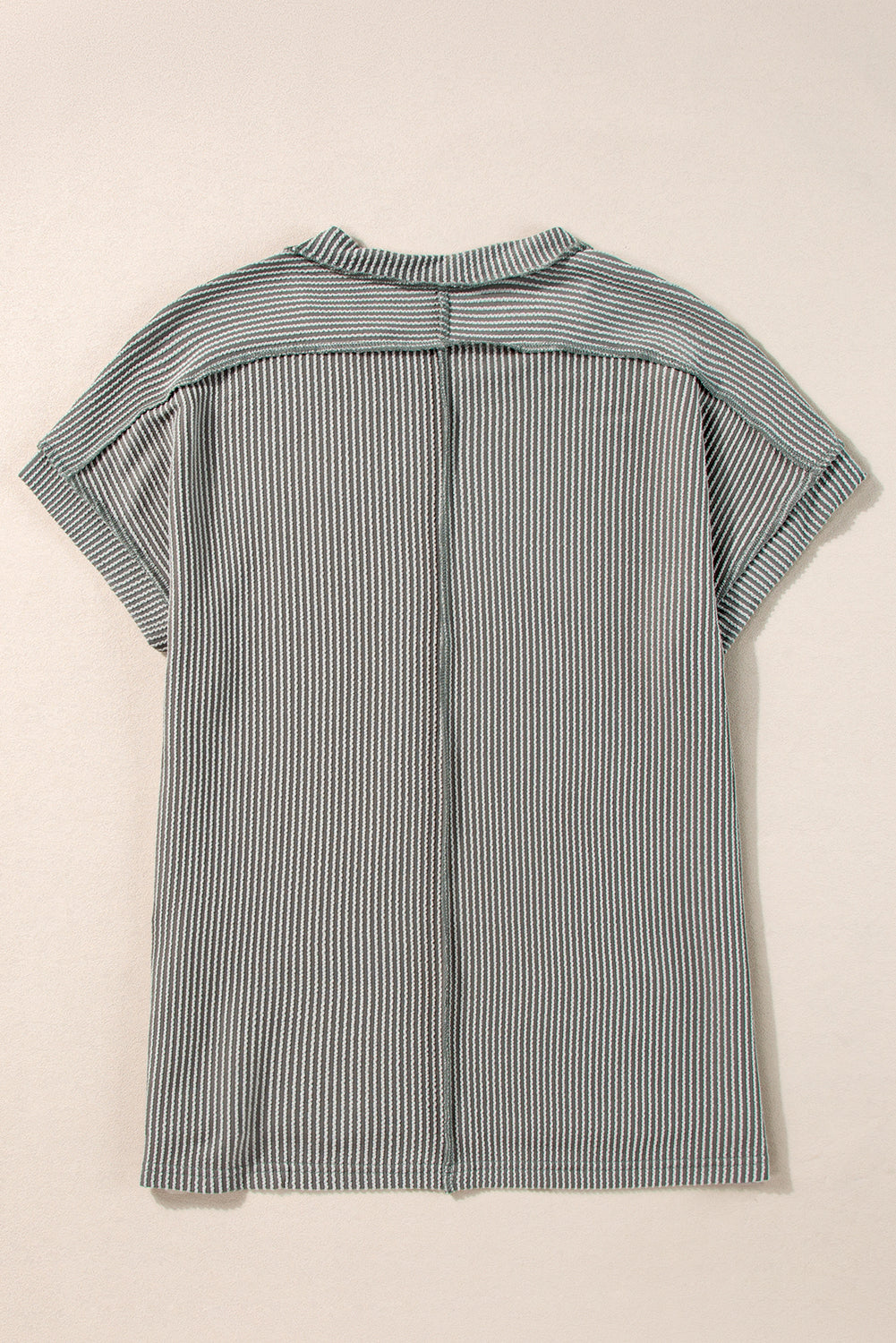 Textured Knit Exposed Stitching Top