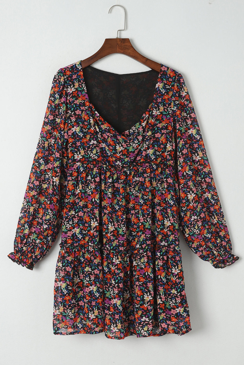 Long Sleeve Floral Mini Dress