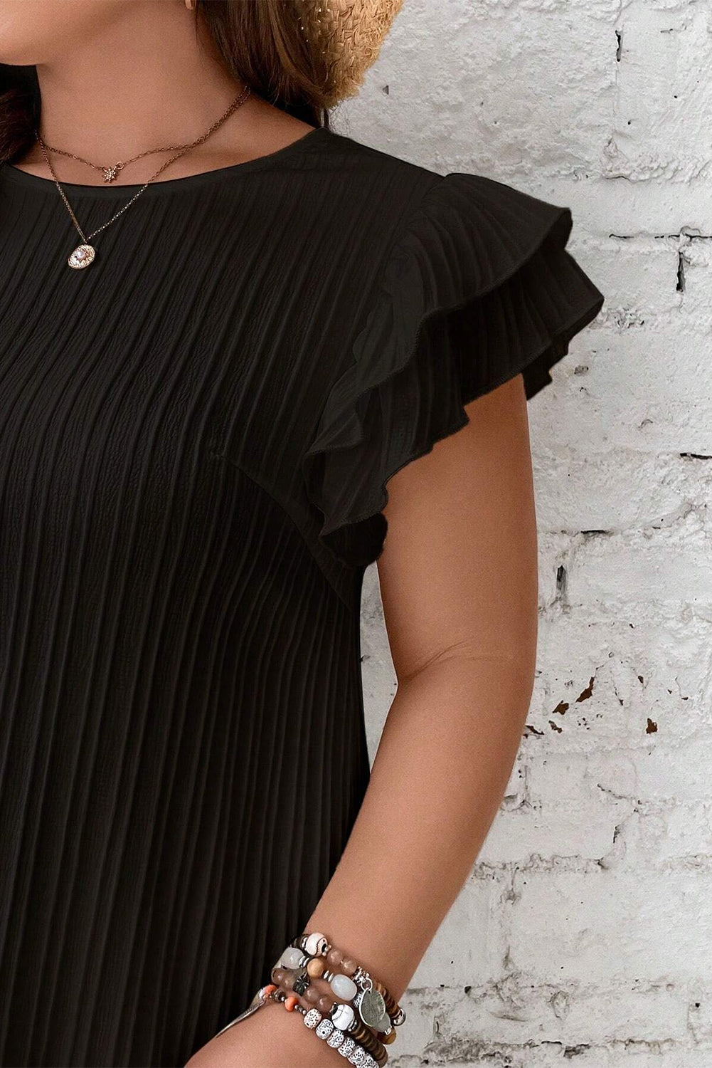 Textured Plus Size Shift Dress