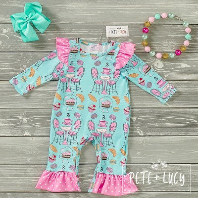 Lunch in Paris Girls Romper