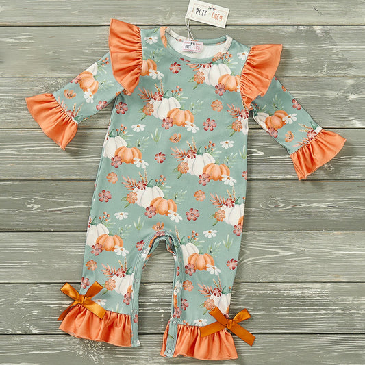 Pumpkin Harvest - Girl Infant Romper