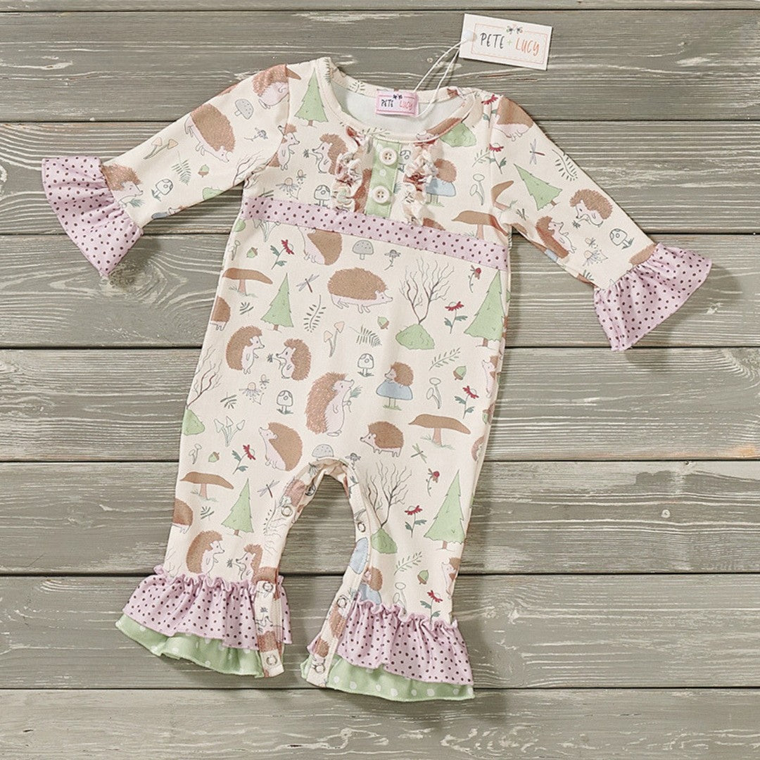 Happy Hedgehogs - Girls Infant Romper