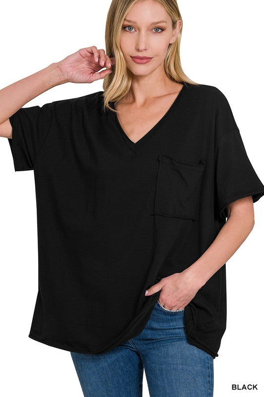 Oversized Raw Edge Boyfriend Tee
