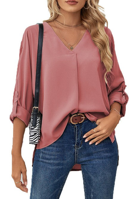 V-Neck Long Sleeve Top