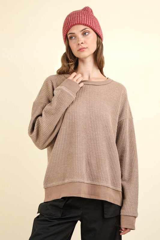 Oversized Soft Textured Knit Top