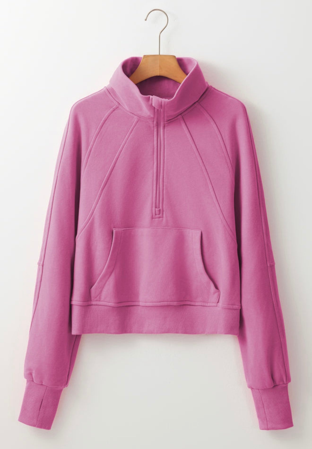 Pink Fleece Lined Zip Up Sweatshirt