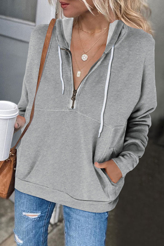Gray Half ZIp Hoodie