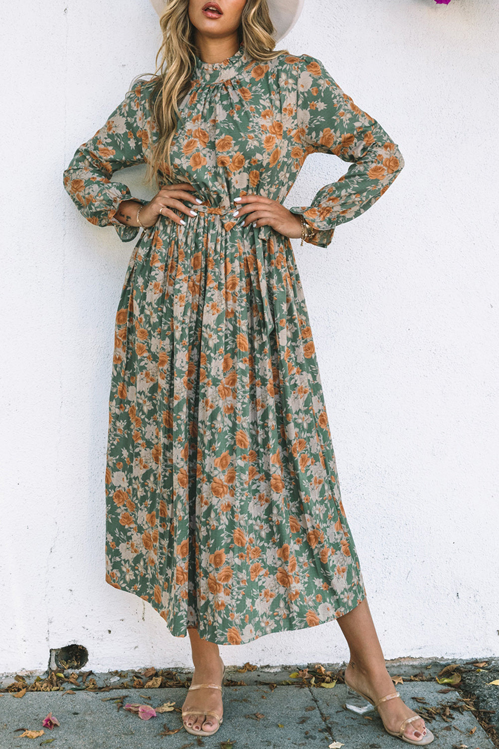 Floral Long Sleeve Maxi Dress