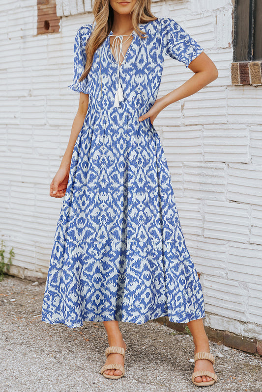 Geometric Print Maxi Dress