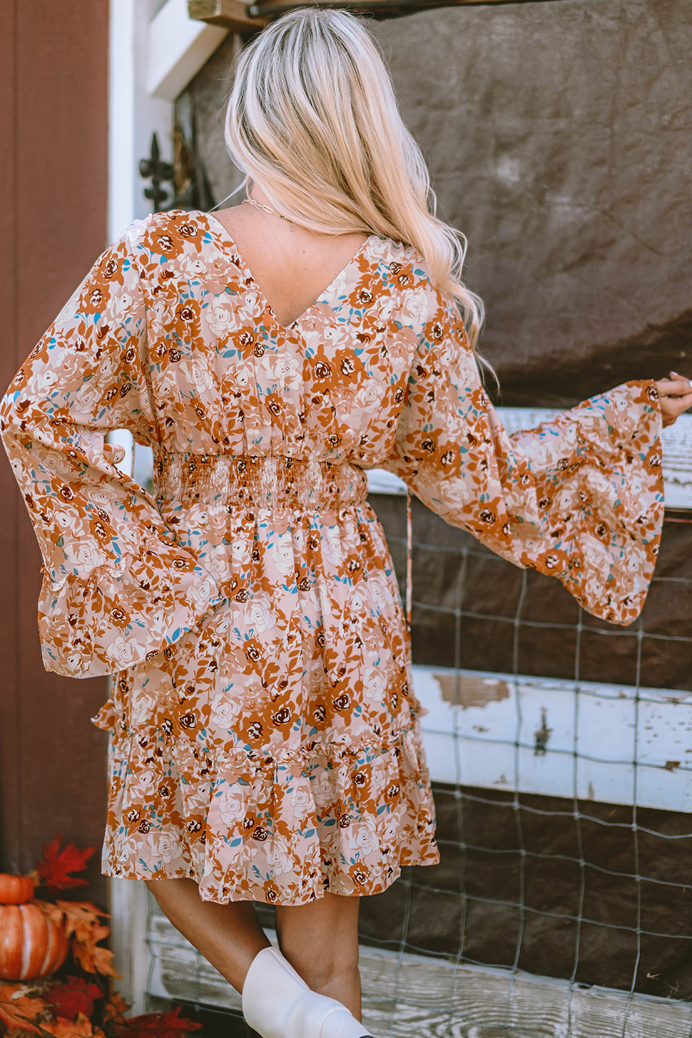 Floral Smocked Waist Dress