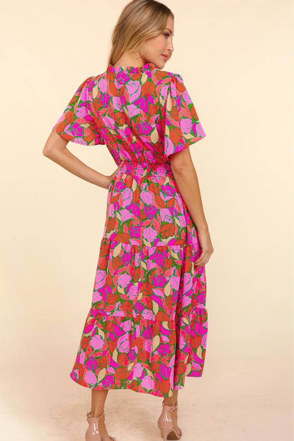 Floral Smocked Waist Maxi Dress