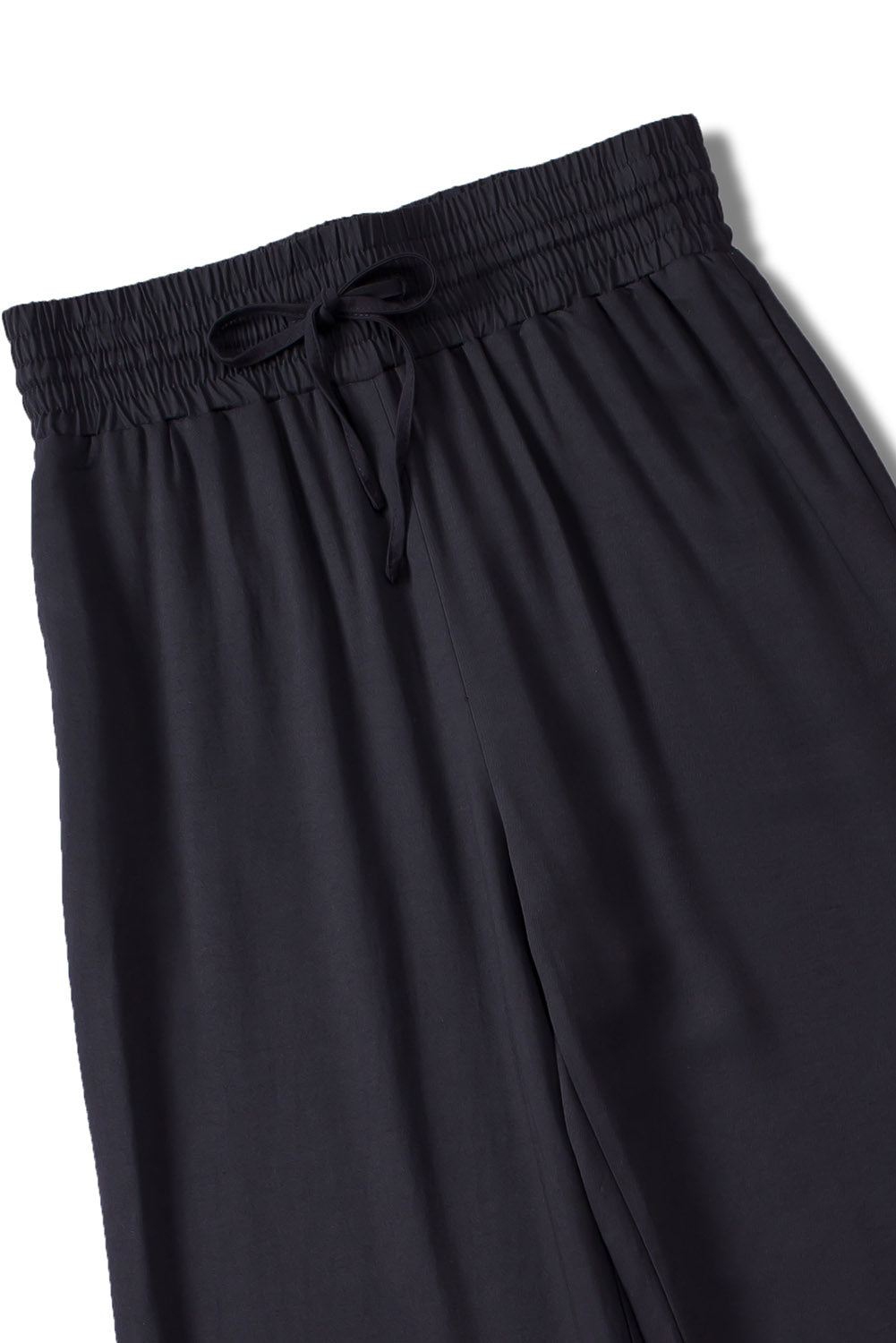 Drawstring Elastic Waist Wide Leg Pants