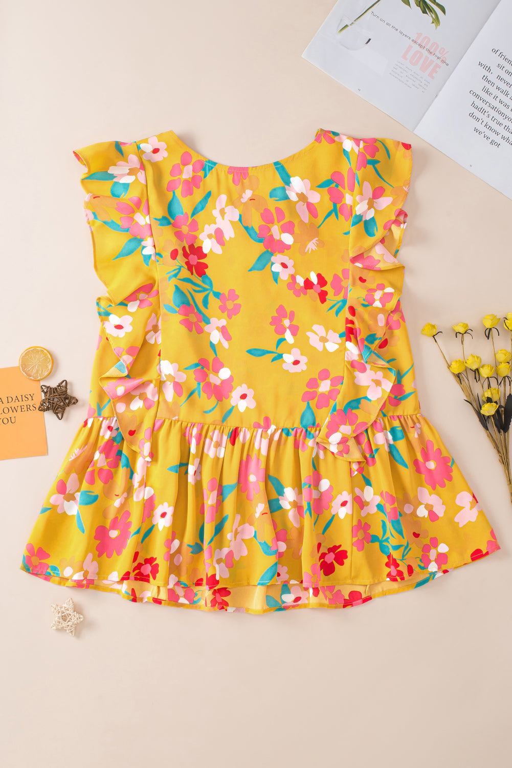 Plus Size Floral Peplum Tank Top