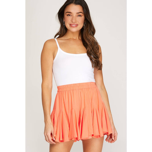 Ruffled Hem Woven Shorts