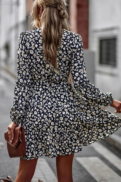 Floral Print V-Neck Dress