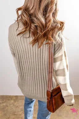 Cable Knit Colorblock Sweater