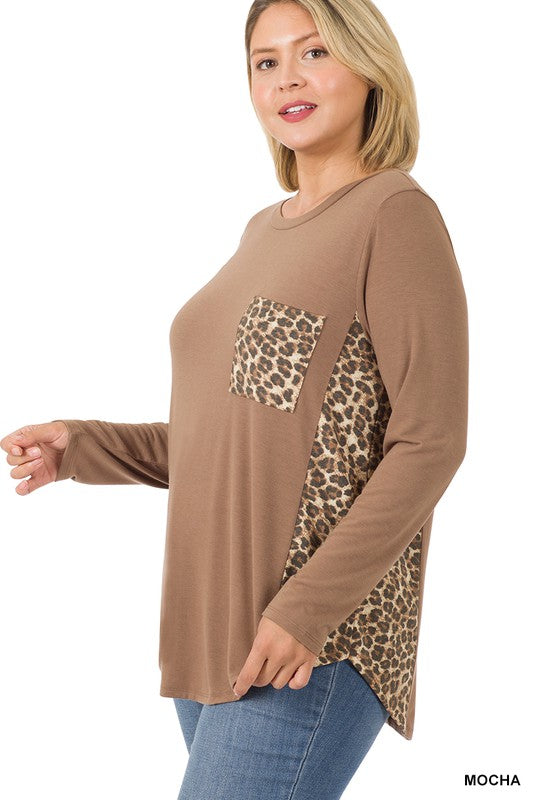 Plus Leopard Side Panel & Pocket Top